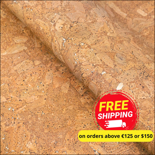 Tobacco-Hued With Gold Accents: 0.77Mm Cork Fabric In Black Backing Cof-547 Cork Fabric