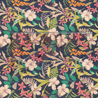 Tropical Night Floral Cork Fabric Cof-554 Cork Fabric