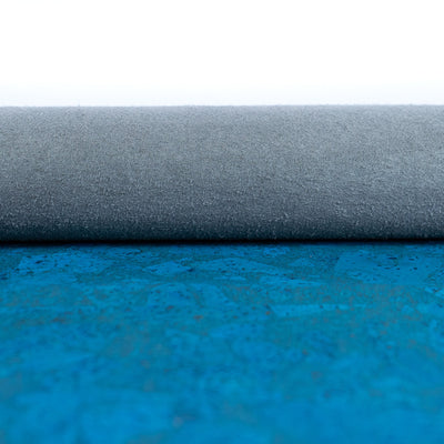 Turquoise Block Cork Fabric With Black Microfiber Backing Cof - 526 - C Cork Fabric