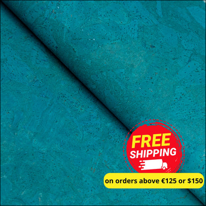 Turquoise Chunk Cork Fabric COF-526-B cork fabric