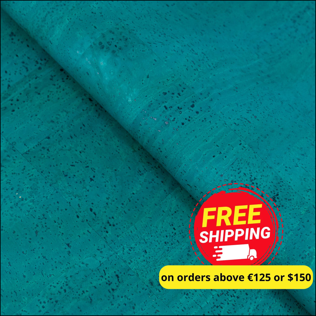Turquoise Green Natural Cork Fabric COF-675 cork fabric