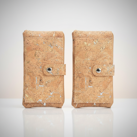Two Metallic Cork Wallets Professional Photo