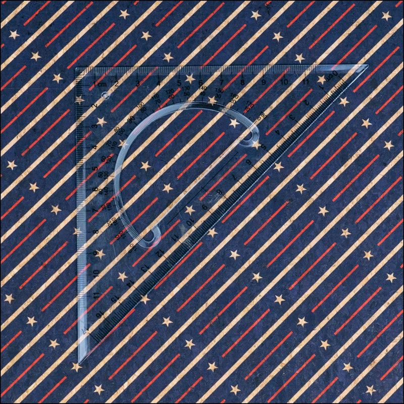 U.S.A. Collection: Natural Blue Cork Fabric with United States Flag Stars Pattern COF-795 1/2M (138*50 cm / 54*19
