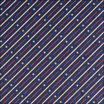 U.S.A. Collection: Natural Blue Cork Fabric with United States Flag Stars Pattern COF-795 1/2M (138*50 cm / 54*19