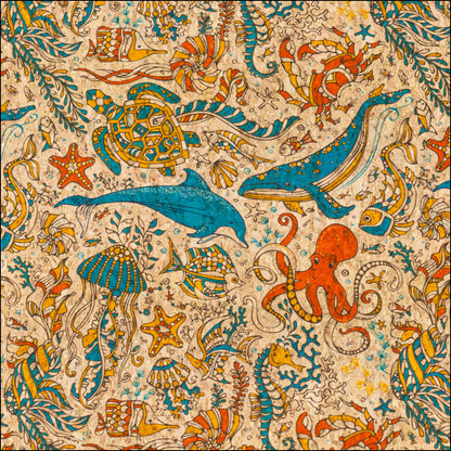 Under the Sea Cork Fabric COF-640 cork fabric