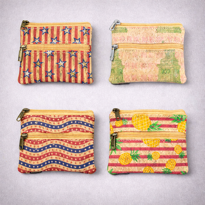 Eco-Friendly Cork Coin Purse with Dual Zippers BAGP-332(5units)