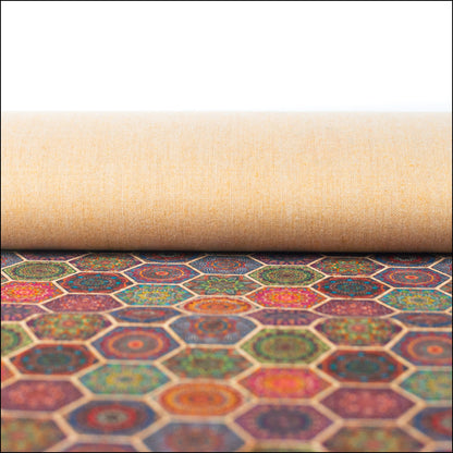 Vibrant Bohemian Medallion Cork Fabric Design Cof-487 Cork Fabric