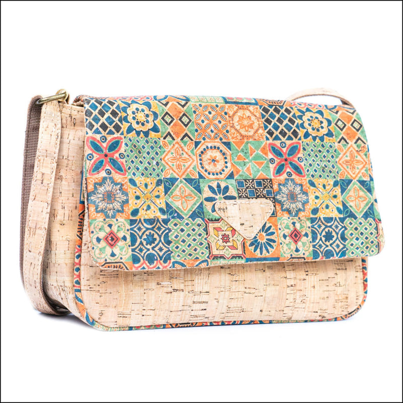 Vibrant Cork Crossbody Bag – Floral & Mosaic Delight BAGF 090 D Flash Sales