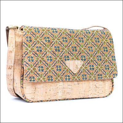 Vibrant Cork Crossbody Bag – Floral & Mosaic Delight BAGF 090 G Flash Sales
