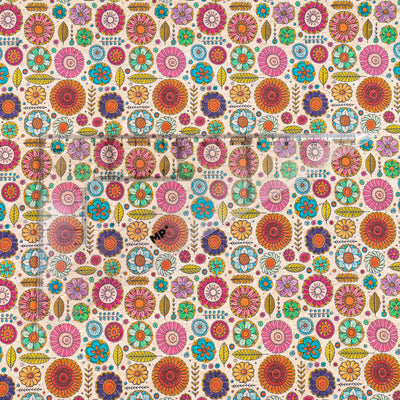 Vibrant Floral Pattern Cork Fabric Cof-551 Cork Fabric