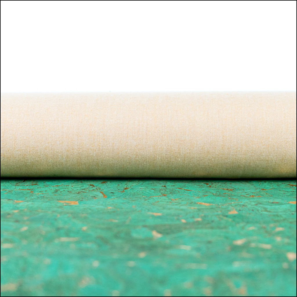 Vibrant Green Cork Fabric With Metallic Highlights - 0.9Mm Thickness Cof-578 Cork Fabric
