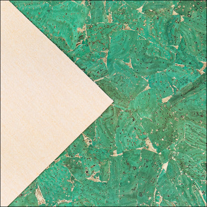 Vibrant Green Cork Fabric With Metallic Highlights - 0.9Mm Thickness Cof-578 Cork Fabric