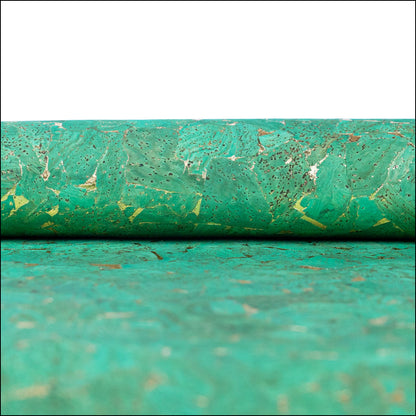 Vibrant Green Cork Fabric With Metallic Highlights - 0.9Mm Thickness Cof-578 Cork Fabric