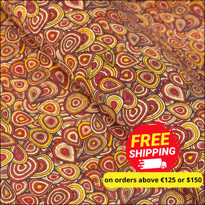 Vibrant Peacock Feather Inspired Cork Fabric Cof-482 Cork Fabric