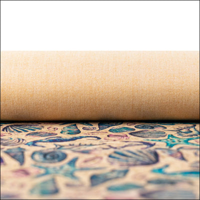 Vintage Seahorse & Shells Cork Fabric COF-637 cork fabric