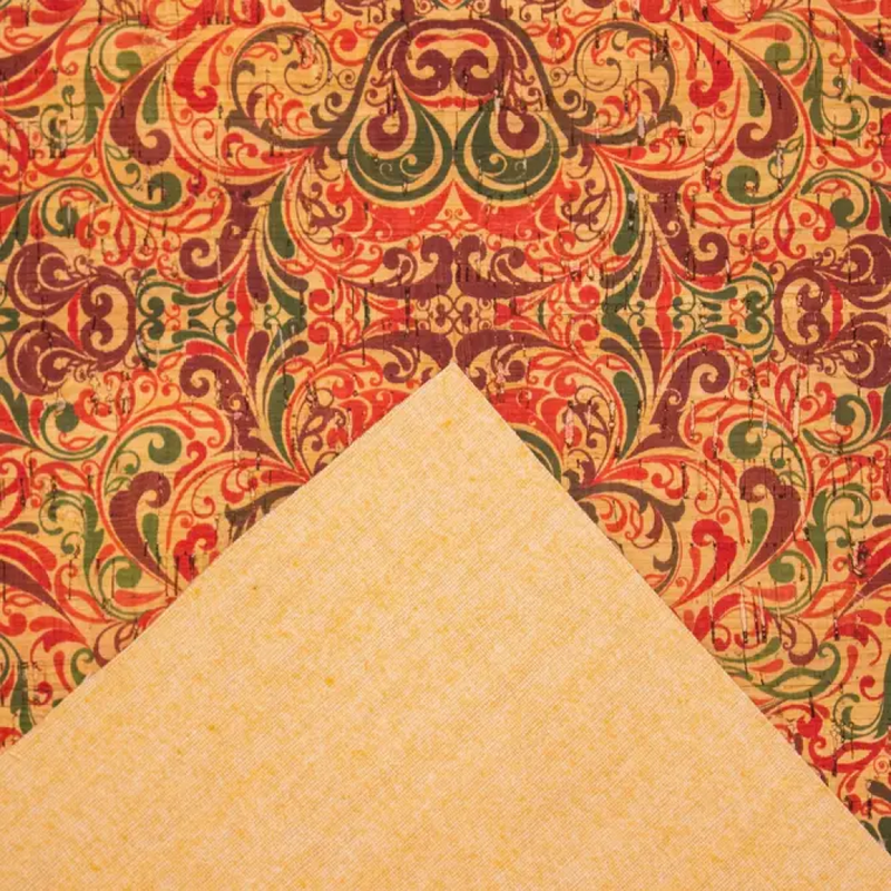 Warm Toned Classical Patterned Cork Fabric Cof-230 Cork Fabric