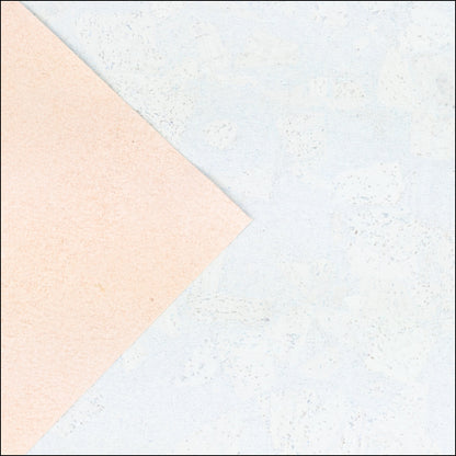 White Cork Fabric In Block Style With Beige Backing 0.68Mm Thickness Cof - 533 - C Cork Fabric