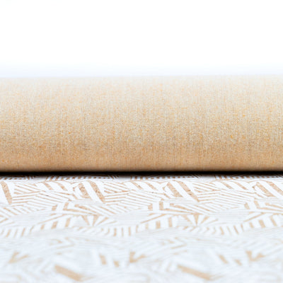 White Geometric Diamond Print Cork Fabric With Beige Backing 0.87Mm Thickness Cof-537 Cork Fabric