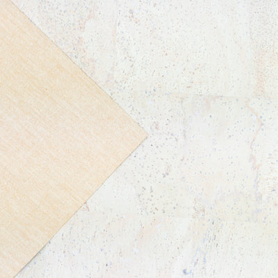 White Solid Cork Fabric With Beige Backing 0.79Mm Thickness Cof - 533 - A Cork Fabric