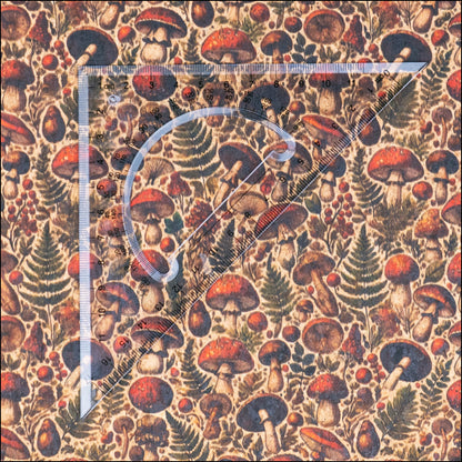 Woods Florest Mushrooms Pattern Cork Fabric COF-734 1/2M (138*50 cm / 54*19 inches) cork fabric