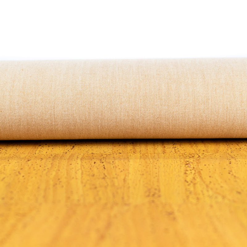 Yellow Solid Cork Fabric With Beige Backing 0.79Mm Thickness Cof - 528 - B Cork Fabric