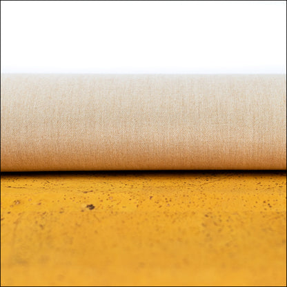 Yellow Solid Cork Fabric With Beige Backing 0.86Mm Thickness Cof - 528 - A Cork Fabric