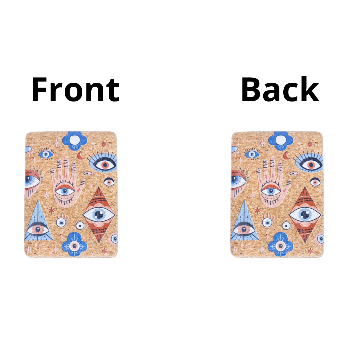 Rectangular Cork Compact Mirror - Hamsa & Eye Design (12-Pack) L-1090