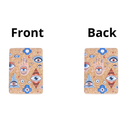 Rectangular Cork Compact Mirror - Hamsa & Eye Design (12-Pack) L-1090