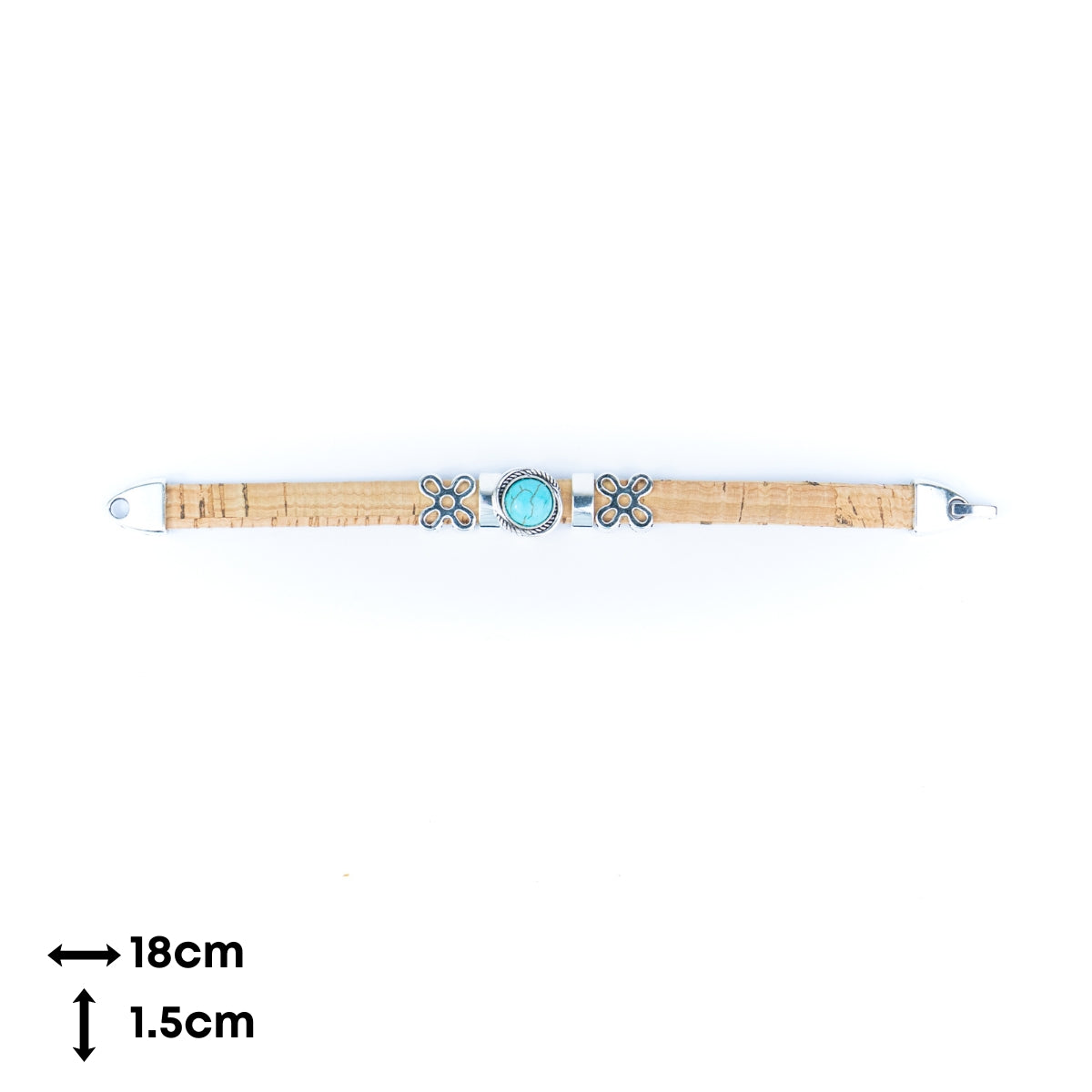 Natural cork cord and ceramic beads handmade bracelet and earring sets ，SET-031-MIX-6