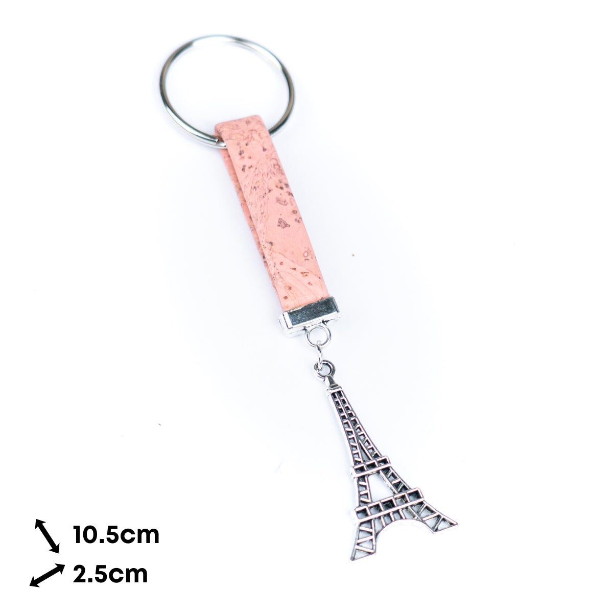 Cork Keychains with Eiffel Tower Pendant  I-056-MIX-10