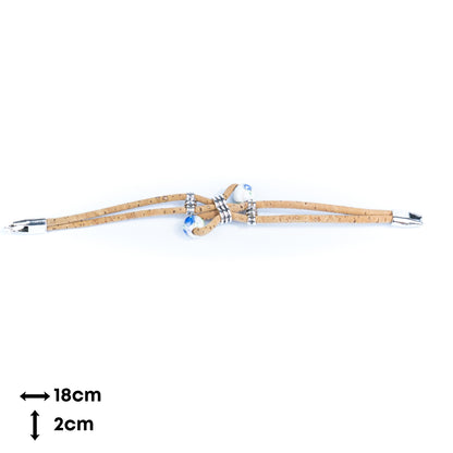 Cork jewelry cork Bracelet for women natural cork with Ceramic beads handmade bracelet BR-278-MIX-5