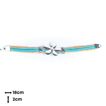 Cork jewelry cork Bracelet for women natural cork with Flower accessories handmade bracelet BR-415-MIX-5