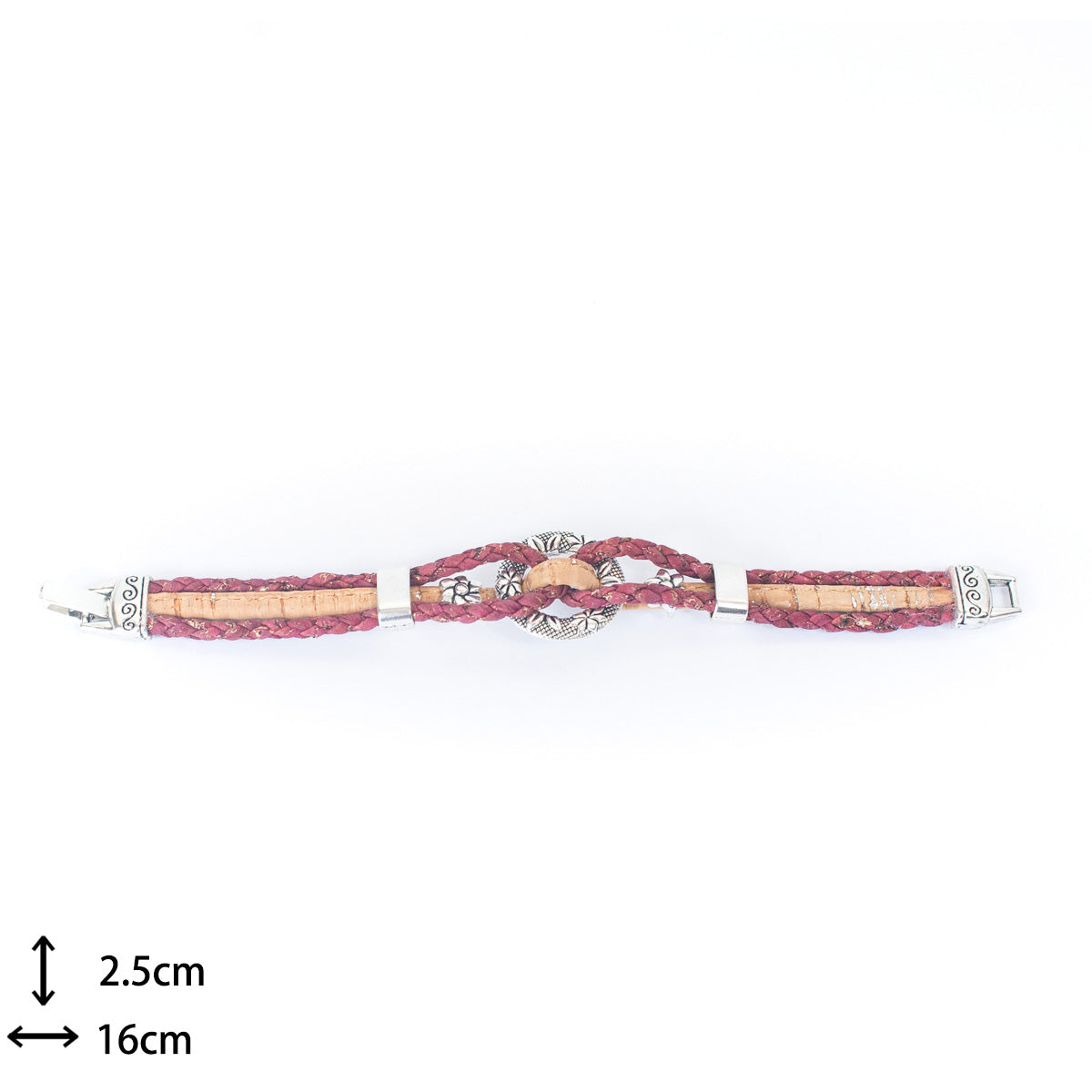 Natural red woven cork thread handmade bracelet  BR-007-5