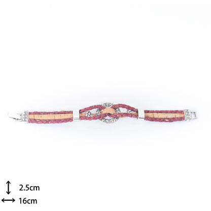 Natural red woven cork thread handmade bracelet  BR-007-5