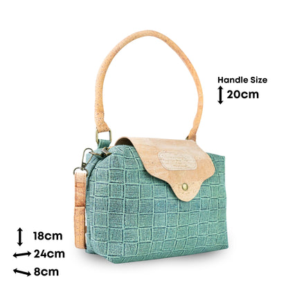 Women’s Cork Satchel Handbag with Top Handles and Detachable Strap BAGP-399