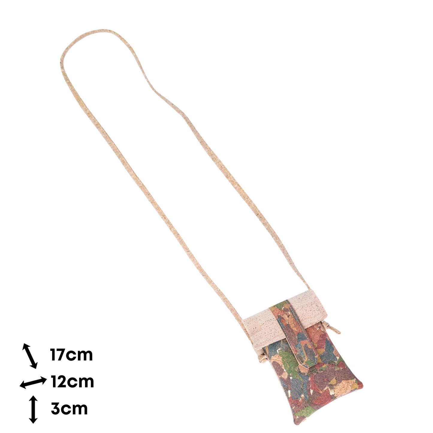 5pcs | Cork Phone Crossbody Bag | Flip Flap, Magnetic Snap & Side Zip — BAGP-372