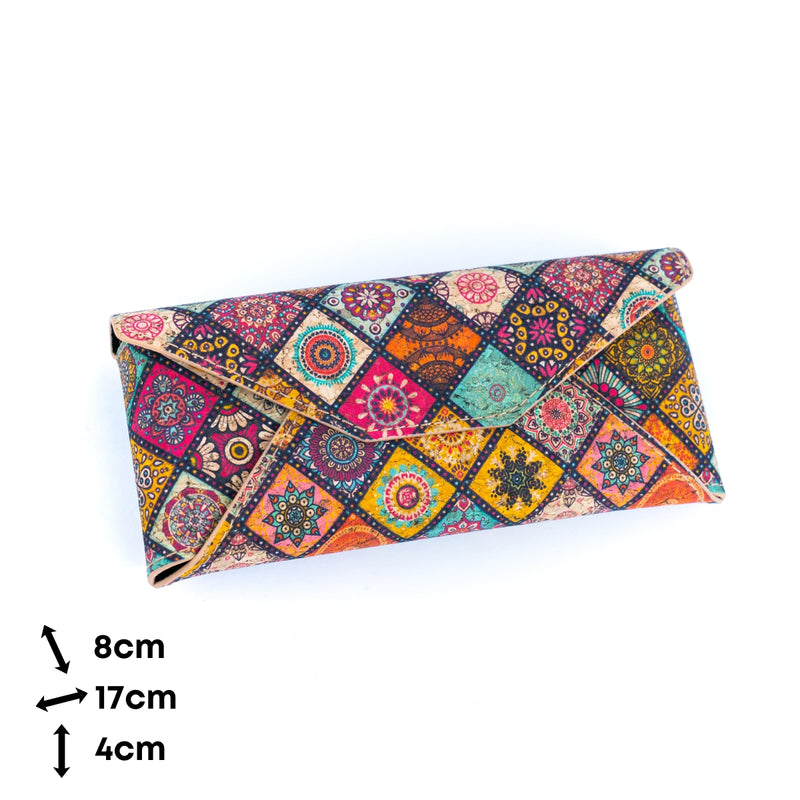 Geometric Printed Cork Foldable Glasses Case L-1134-MIX-10（10units）