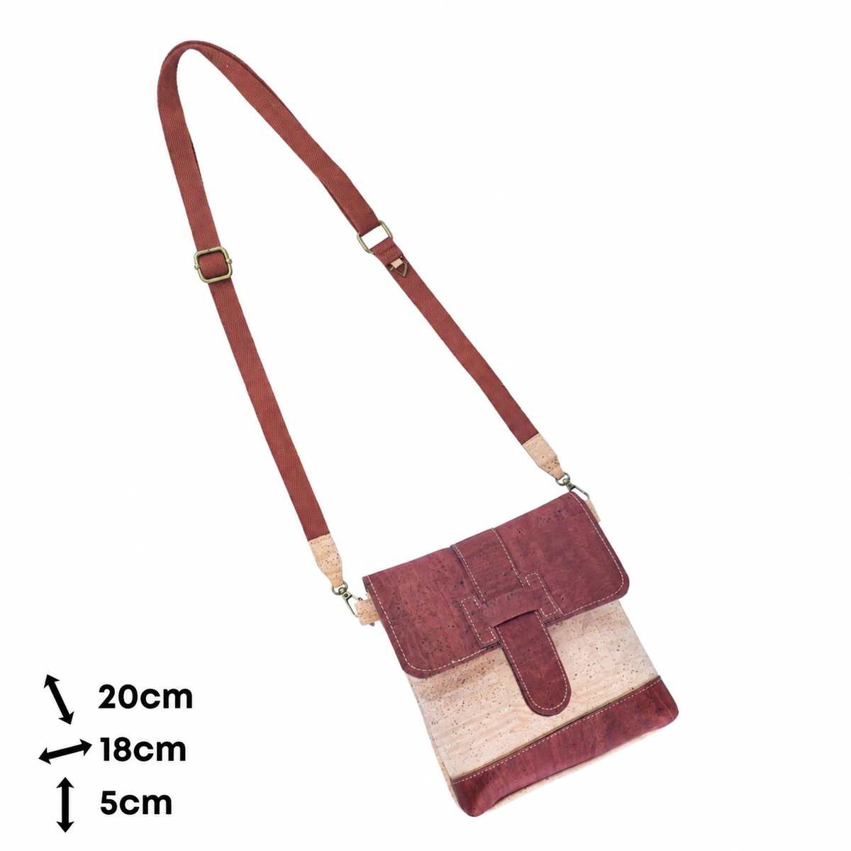 Cork Crossbody Bag | Double-Sided Natural Cork with Detachable Strap BAGP-374