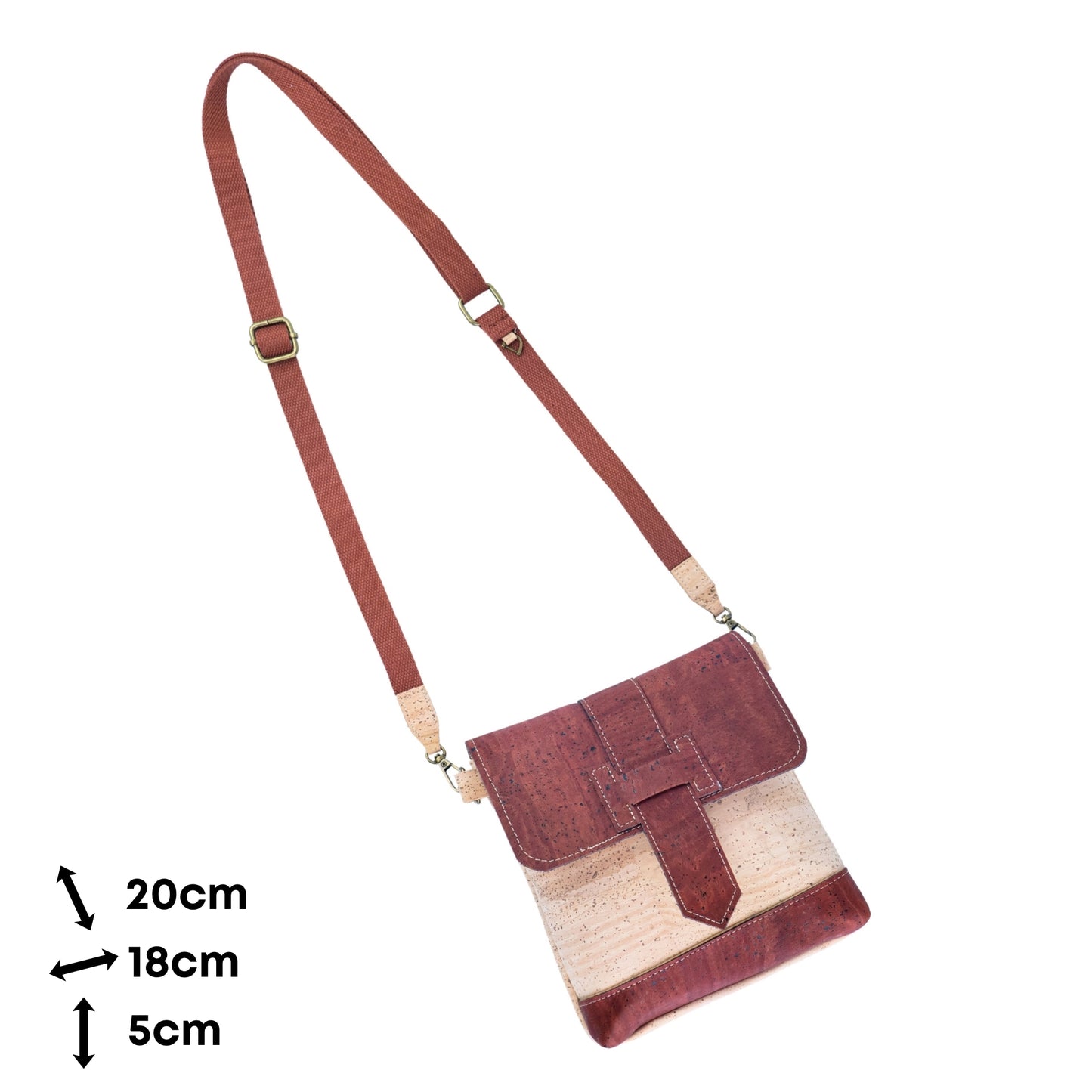 Cork Crossbody Bag | Double-Sided Natural Cork with Detachable Strap BAGP-374