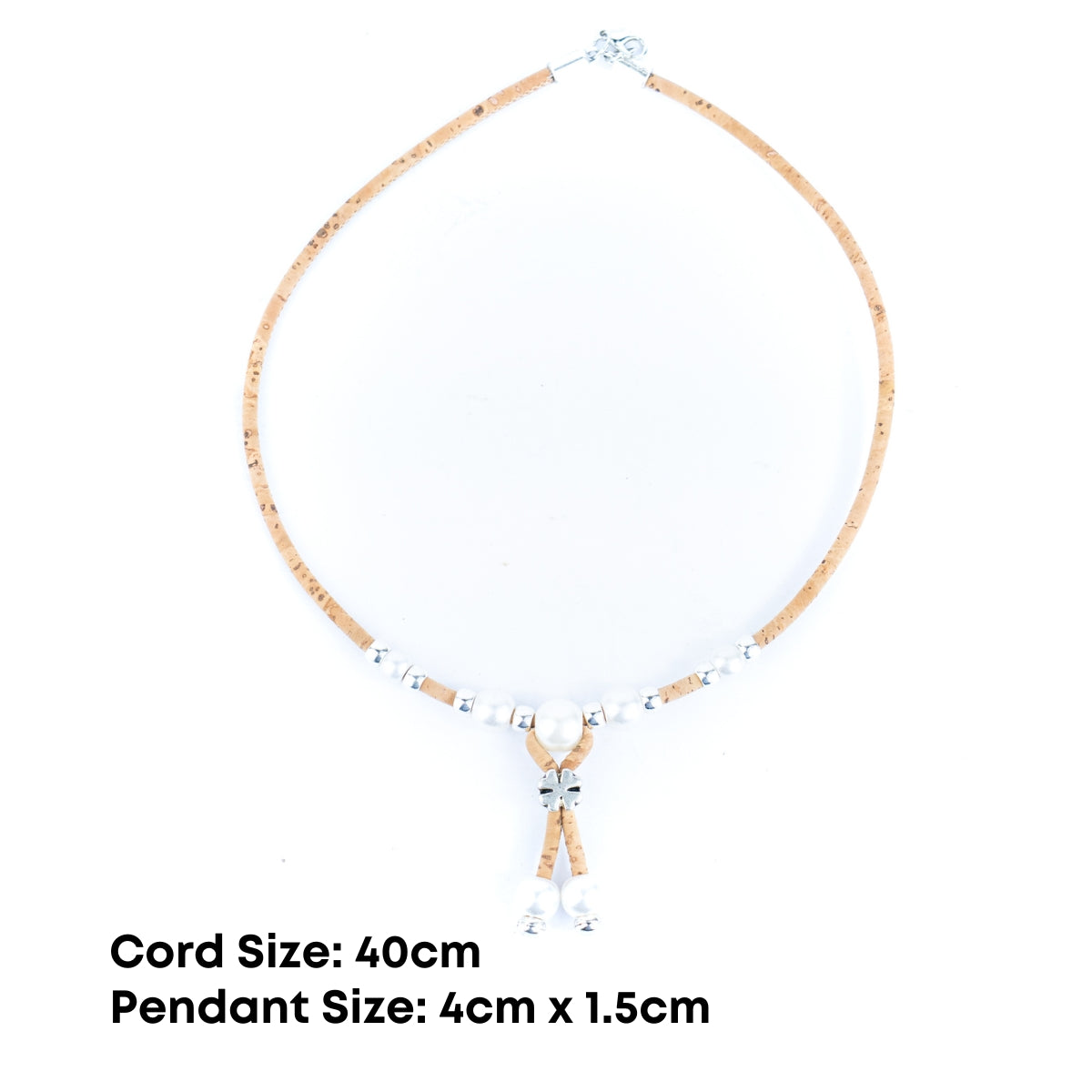 3mm natural color round cork wire handmade necklace NE-1045-MIX-5