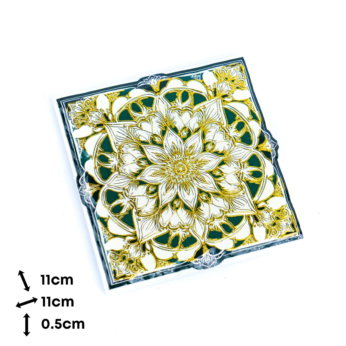 Mandala Ceramic Coasters with Cork Backing L-1138-12