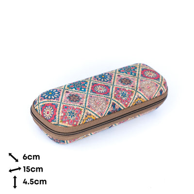 Zipper Cork Glasses Case – Protective Pouches L-035-MIX-12 (12 Units)
