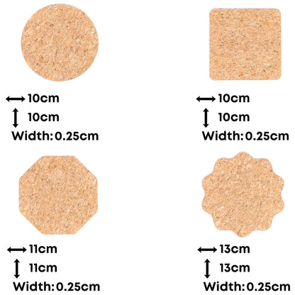 10units-Natural Cork Coasters L-1170-10