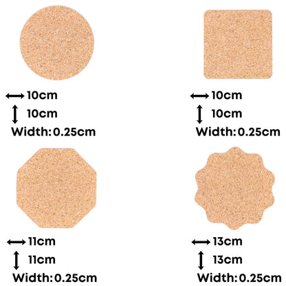 10units- Natural Cork Coasters L-1172-10