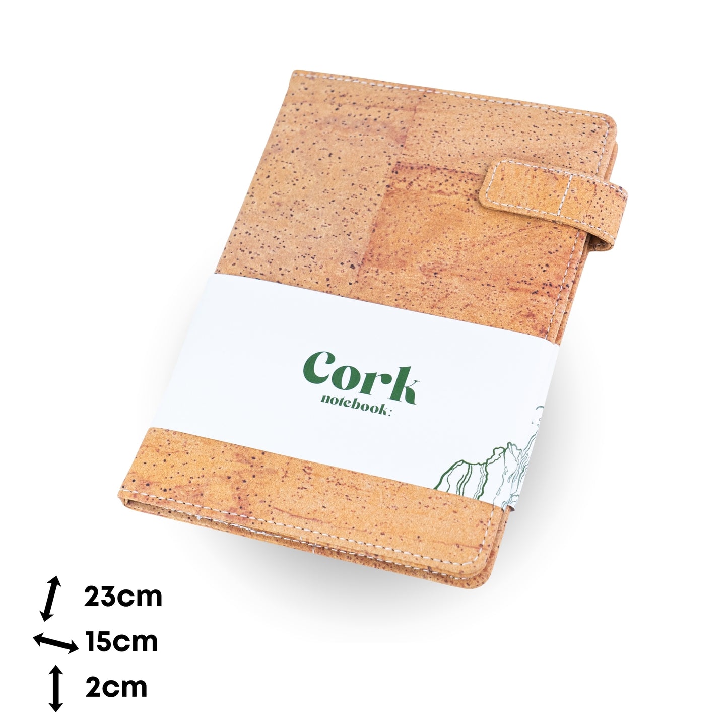 Natural Cork Notebook with Card Slots & Magnetic Closure – Vegan Journal L-1200