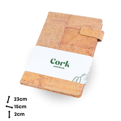 Natural Cork Notebook with Card Slots & Magnetic Closure – Vegan Journal L-1200