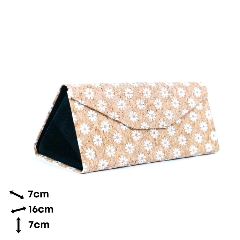 Foldable Triangular Cork Glasses Case L-1079