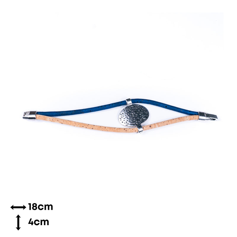 5 colors of cork wire and alloy accessories handmade fashion bracelets  BR-233-MIX-5