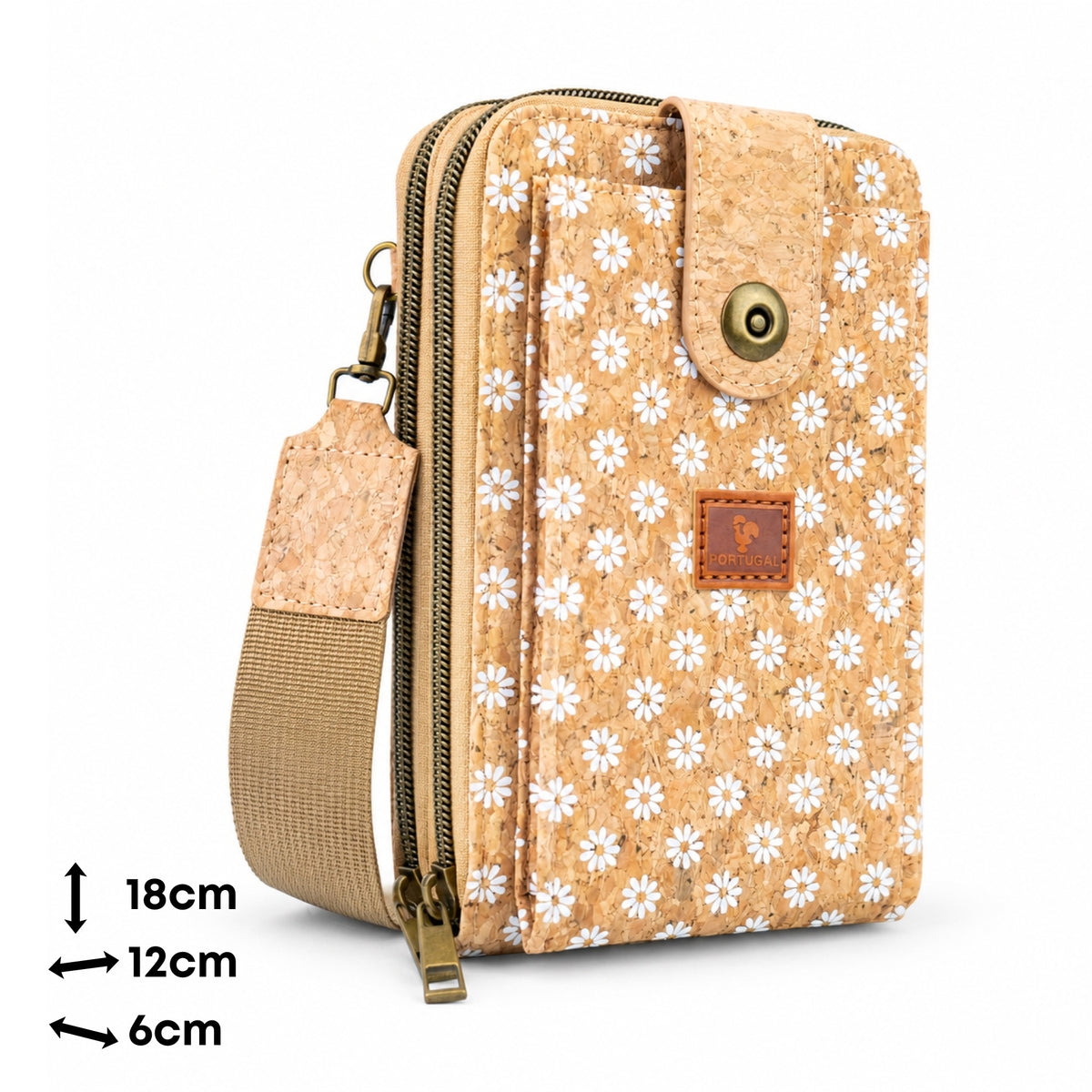 12 UNITS - Cork Crossbody Bag with Front Pocket BAGD-671-MIX-12