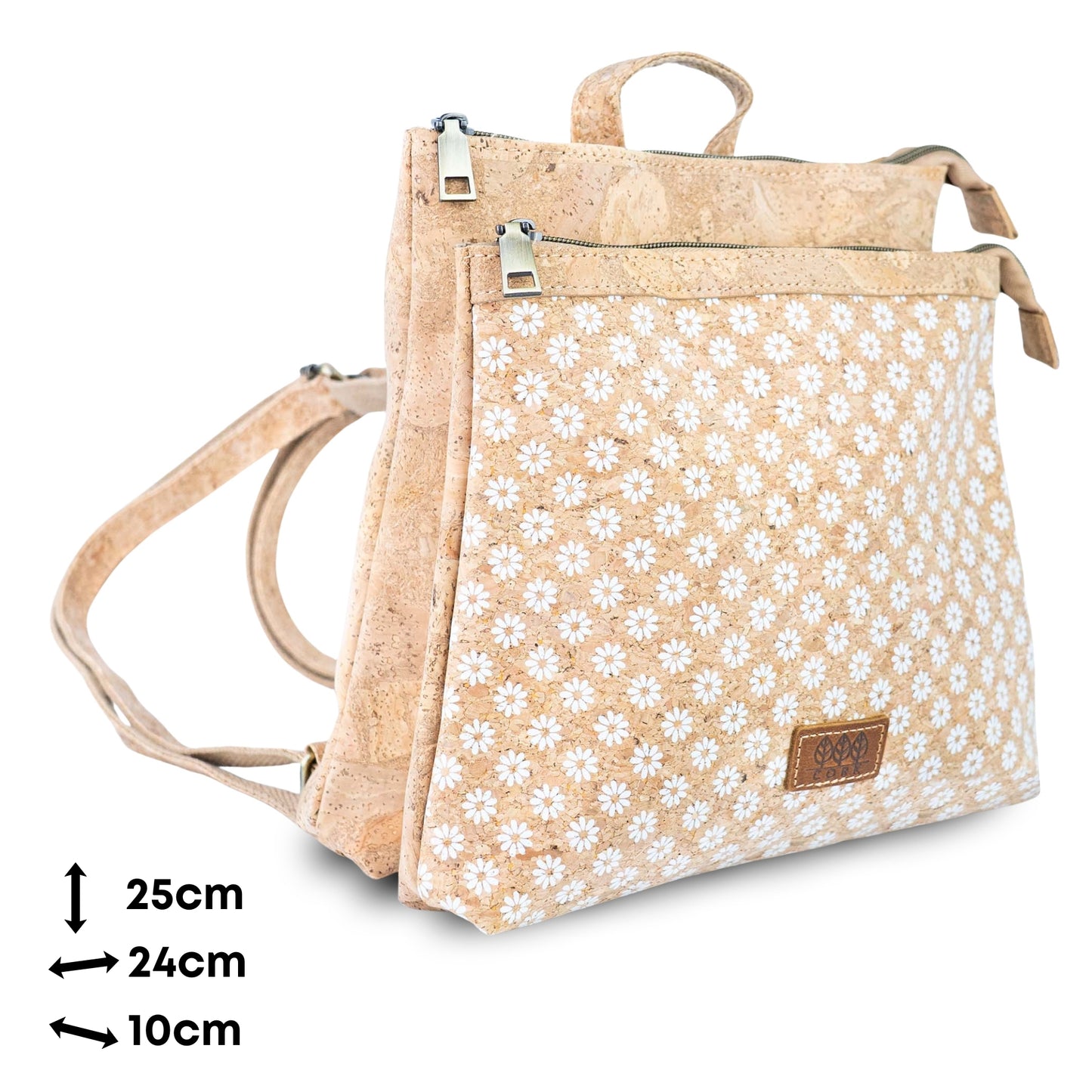 Natural Cork Backpack with Printed Front Panel BAGD-652